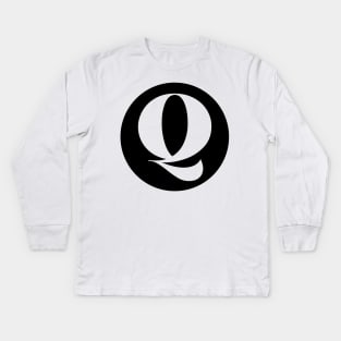 Q (Letter Initial Monogram) Kids Long Sleeve T-Shirt